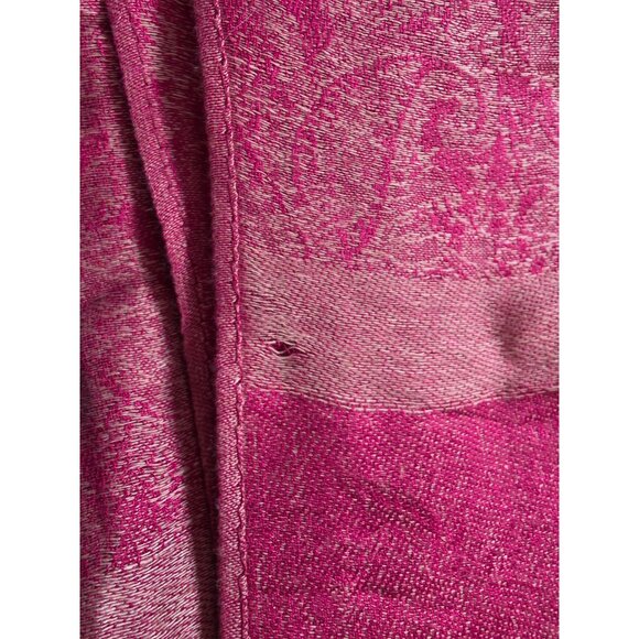Pastmlna Red & Gold Paisley Pashmina Silk Blend Shawl Wrap Scarf Fringe 70" X 2 - Picture 7 of 7